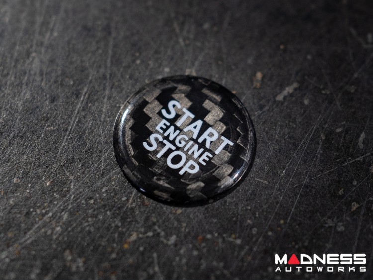 thumbnail image 2 of Red Carbon Look Start Stop Engine Button For Alfa Romeo Giulia Stelvio 2 of 4
